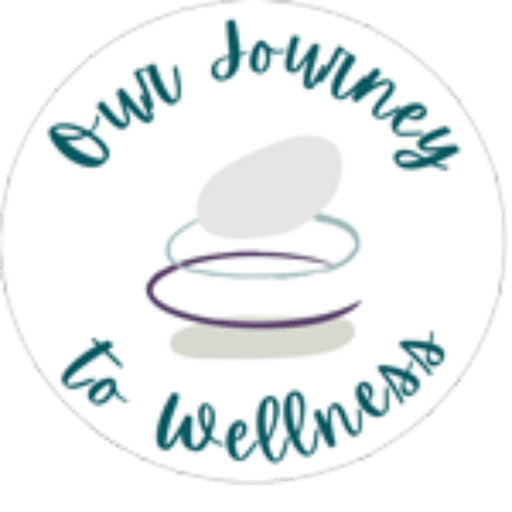 The image features a circular logo with the text "Our Journey to Wellness" and a design of an abstract shape with circles, symbolizing wellness and balance.